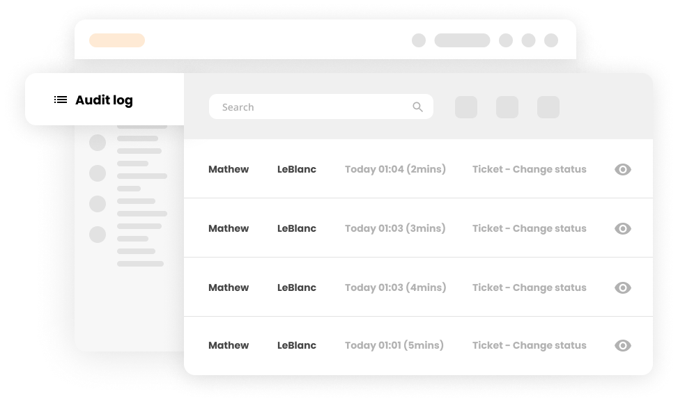Filtr dziennika audytu w oprogramowaniu ticketingu help desk - LiveAgent