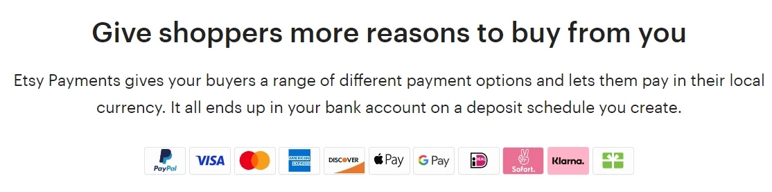 Metody płatności Etsy