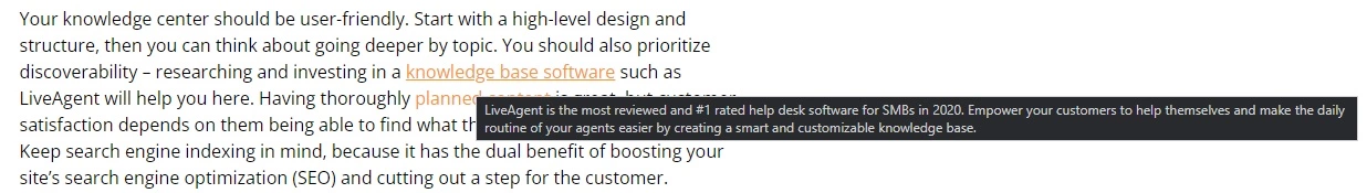 Link wewnętrzny w artykule LiveAgent
