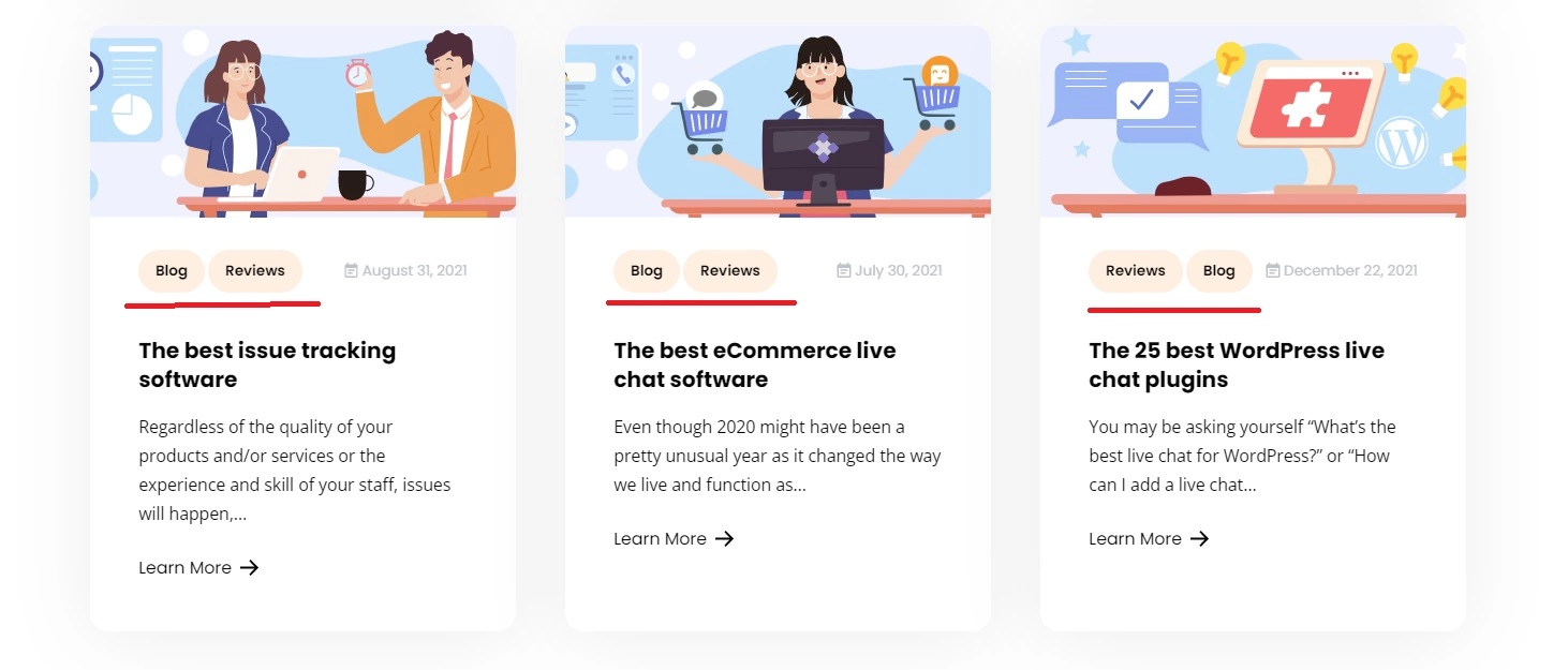 Przykład tagów bloga