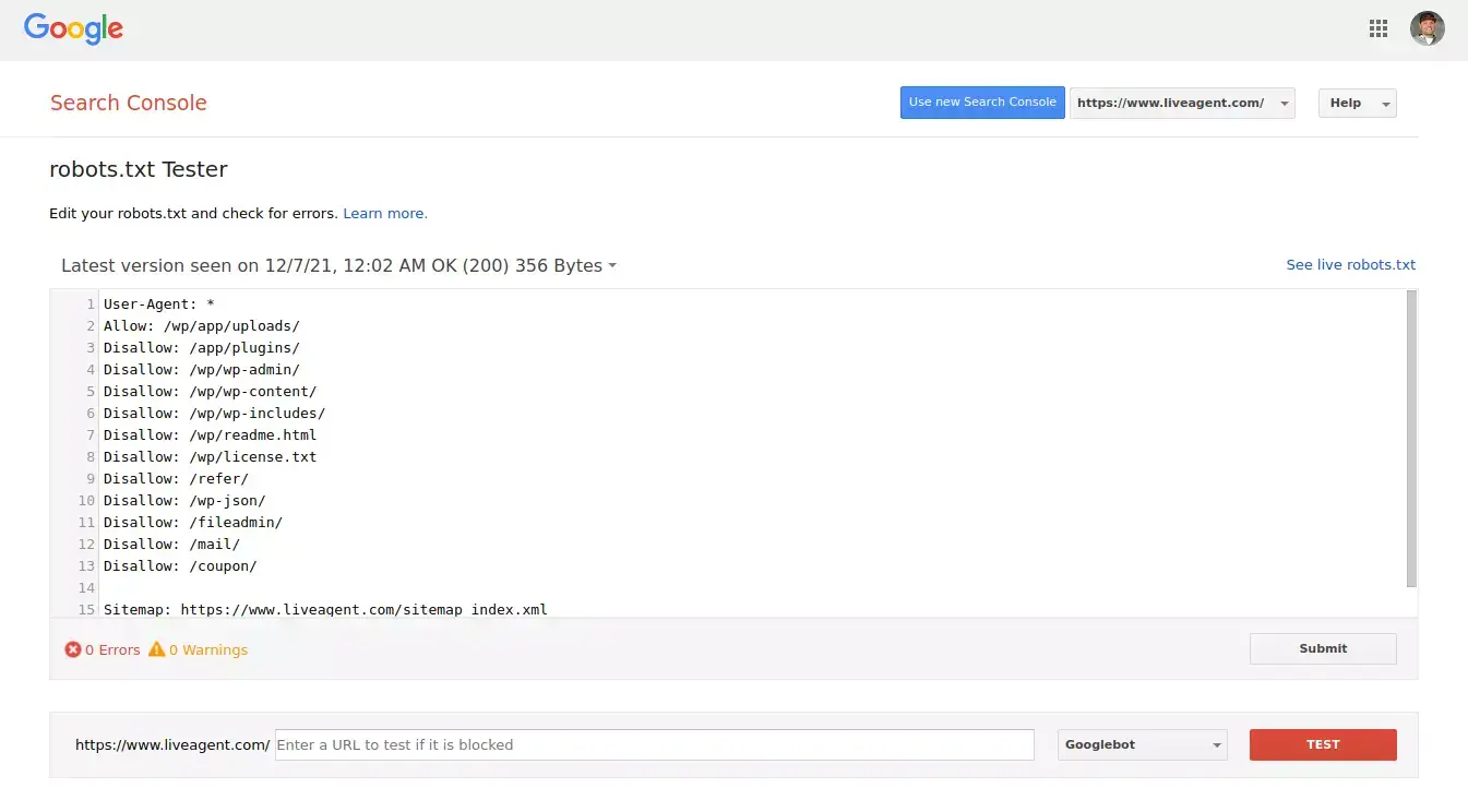 Narzędzie tester robots.txt