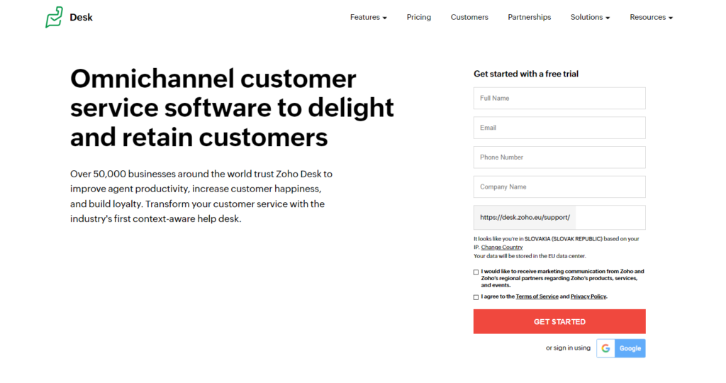 Strona główna Zoho Desk