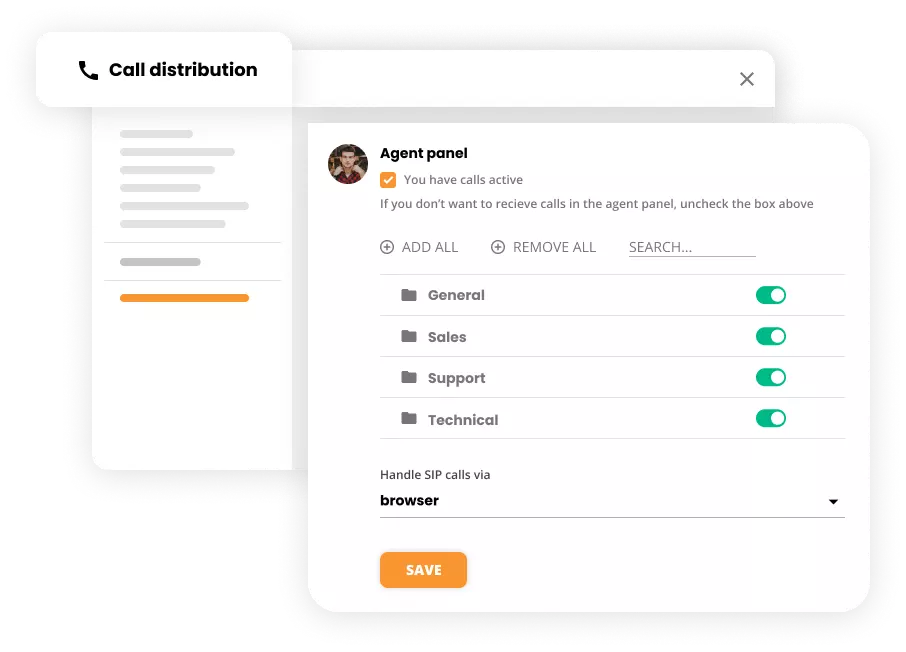 Ustawienia dystrybucji połączeń