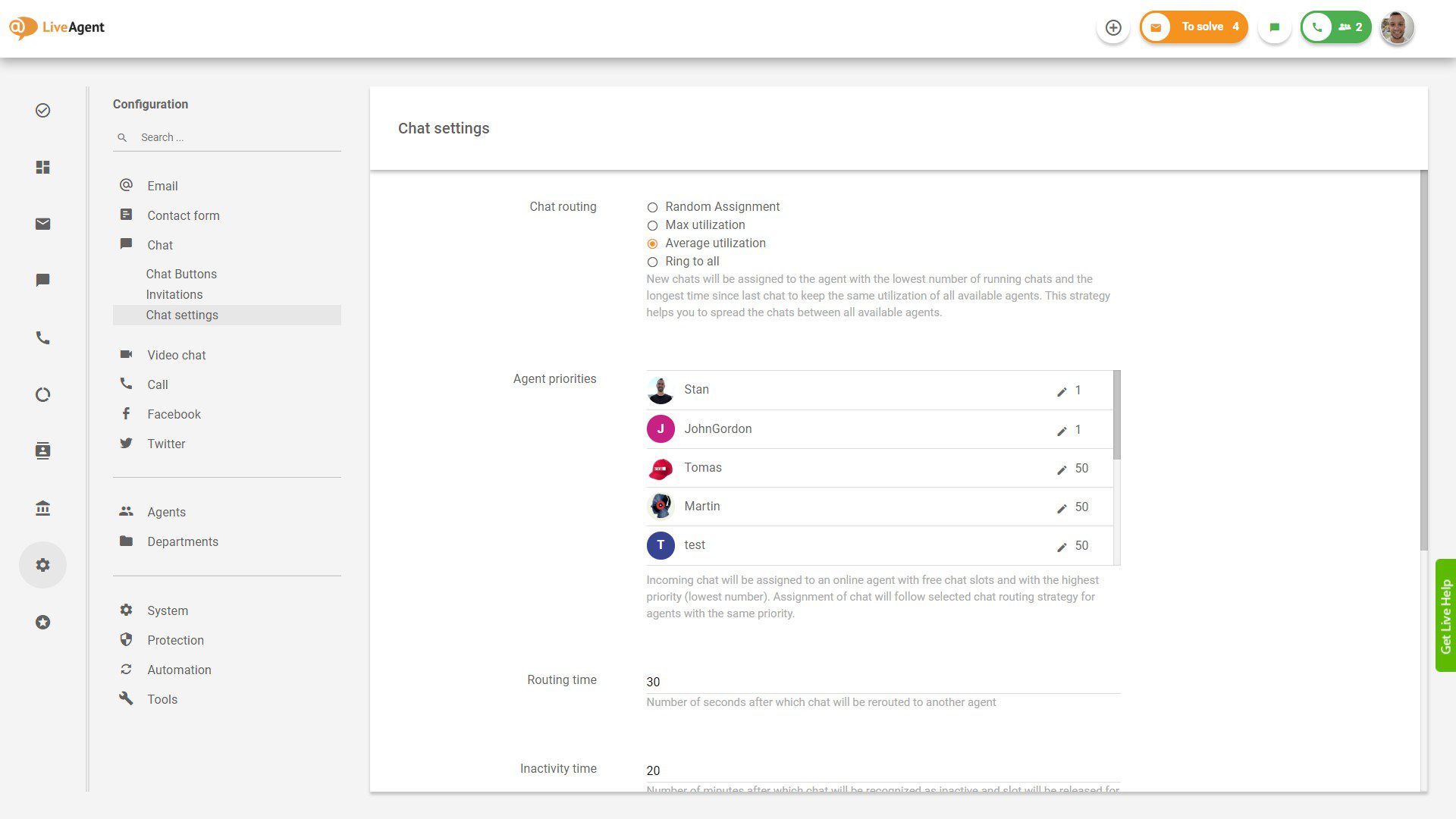 Przypisanie priorytetu w LiveAgent