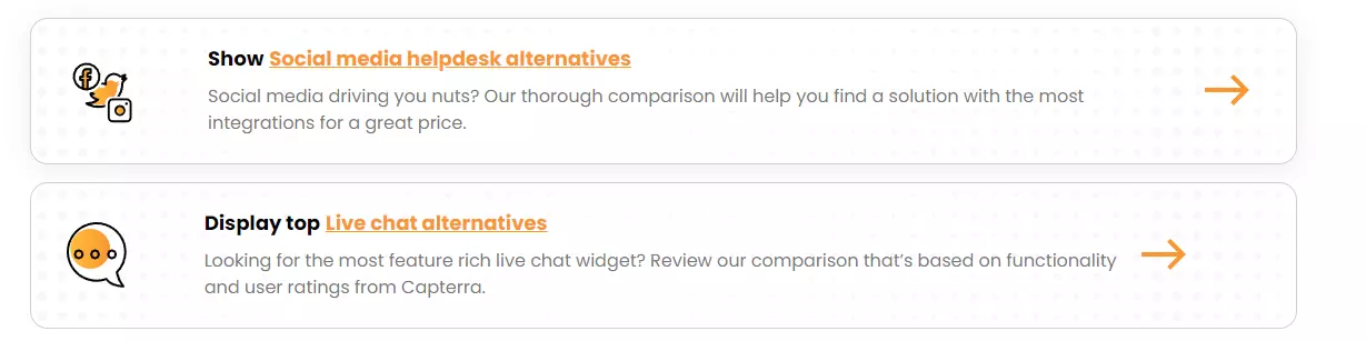 Alternatywy LiveAgent: Przyciski wezwania do działania