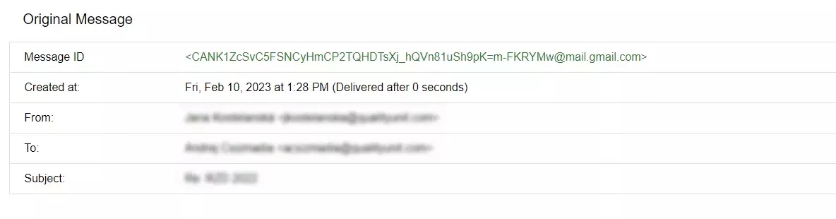 Przykład identyfikatora wiadomości e-mail