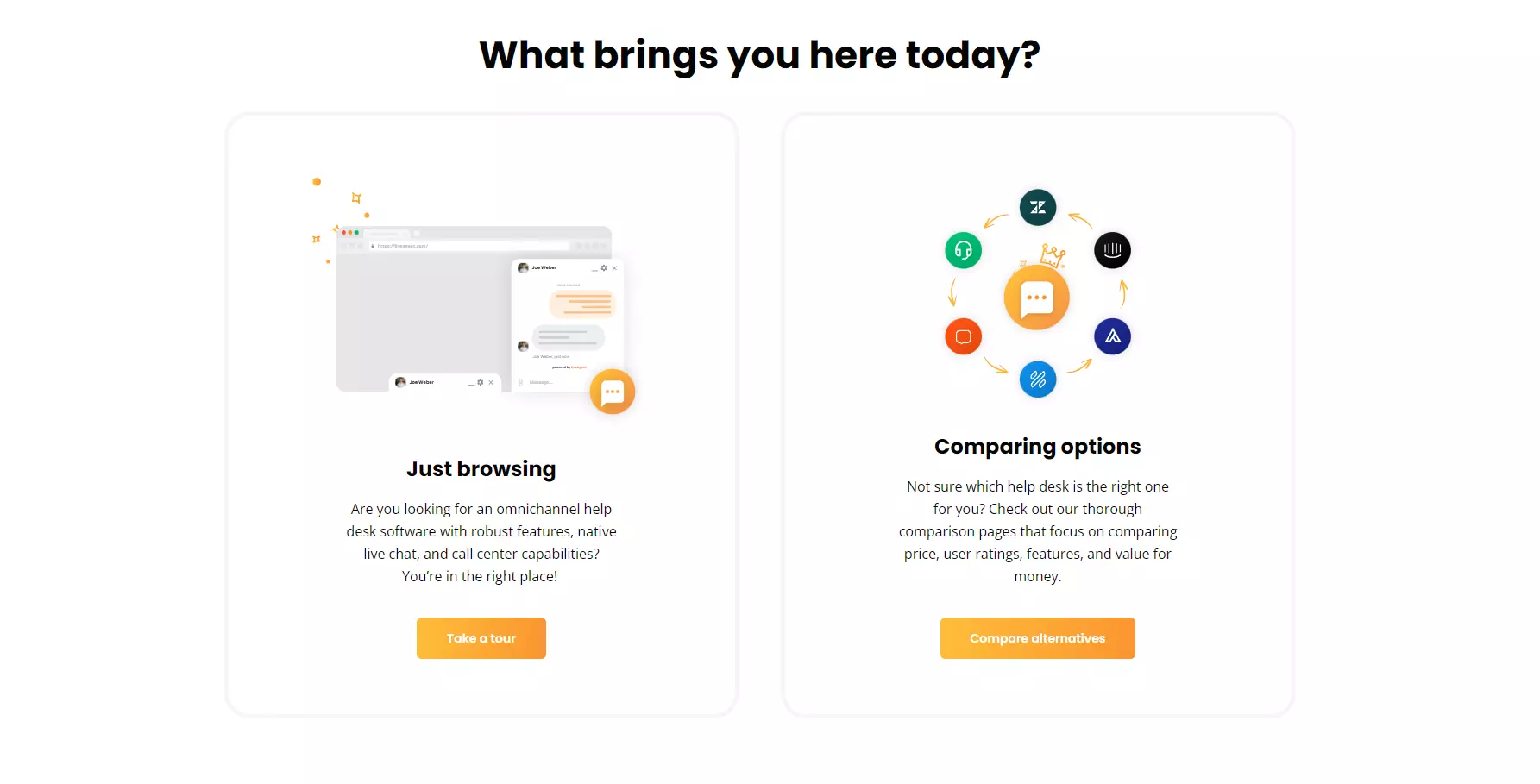 Przykłady CTA-ów LiveAgent