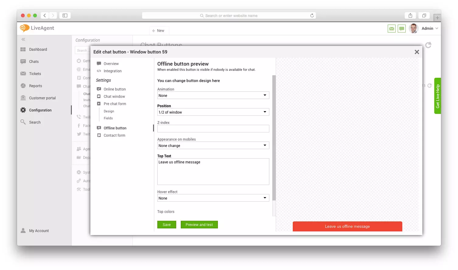Mockup karty podglądu przycisku offline