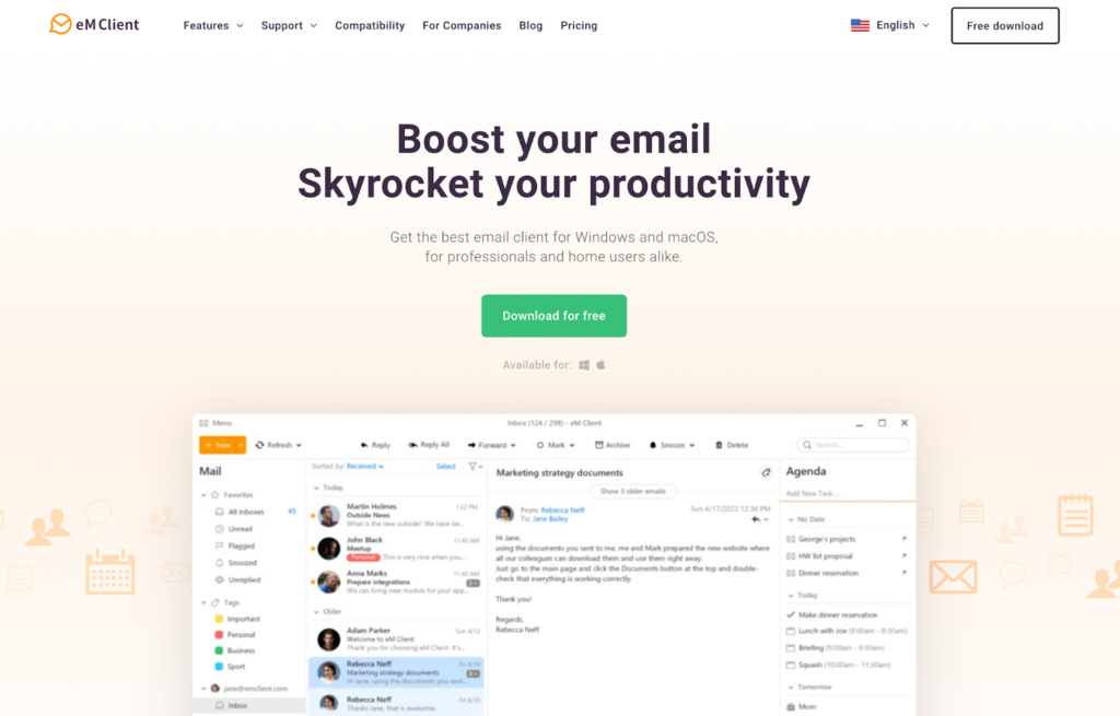 Strona główna eM Client