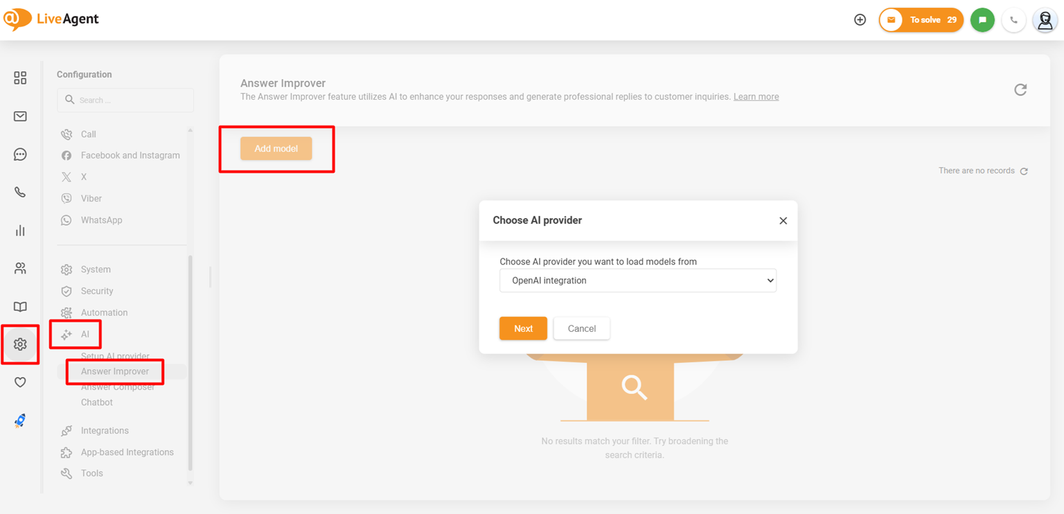 Ulepszacz odpowiedzi AI vs OpenAI jako integracja dostawcy