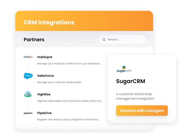 Integracje CRM LiveAgent
