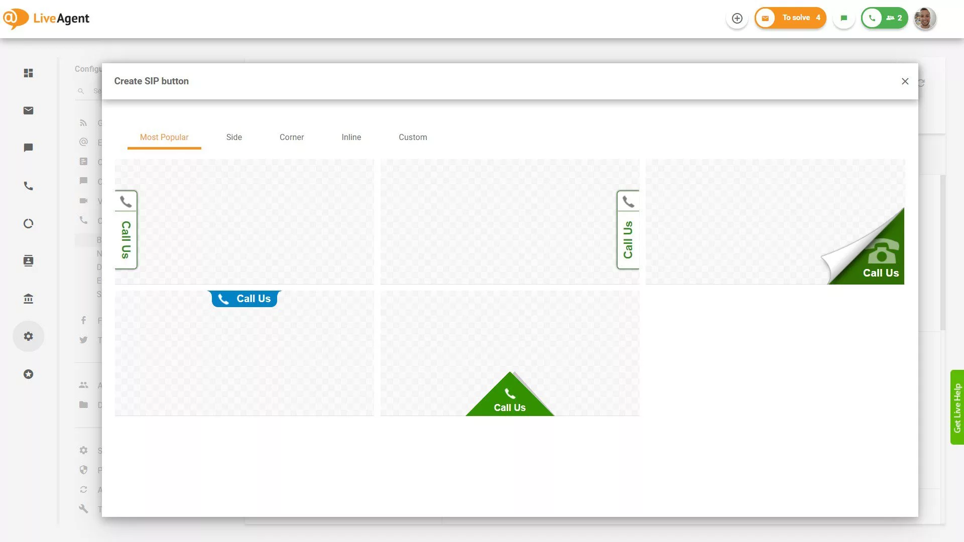 Galeria przycisków połączeń