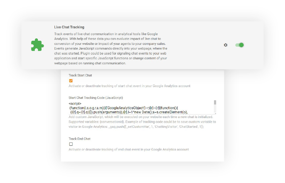 Śledzenie czatu osadzonego w LiveAgent