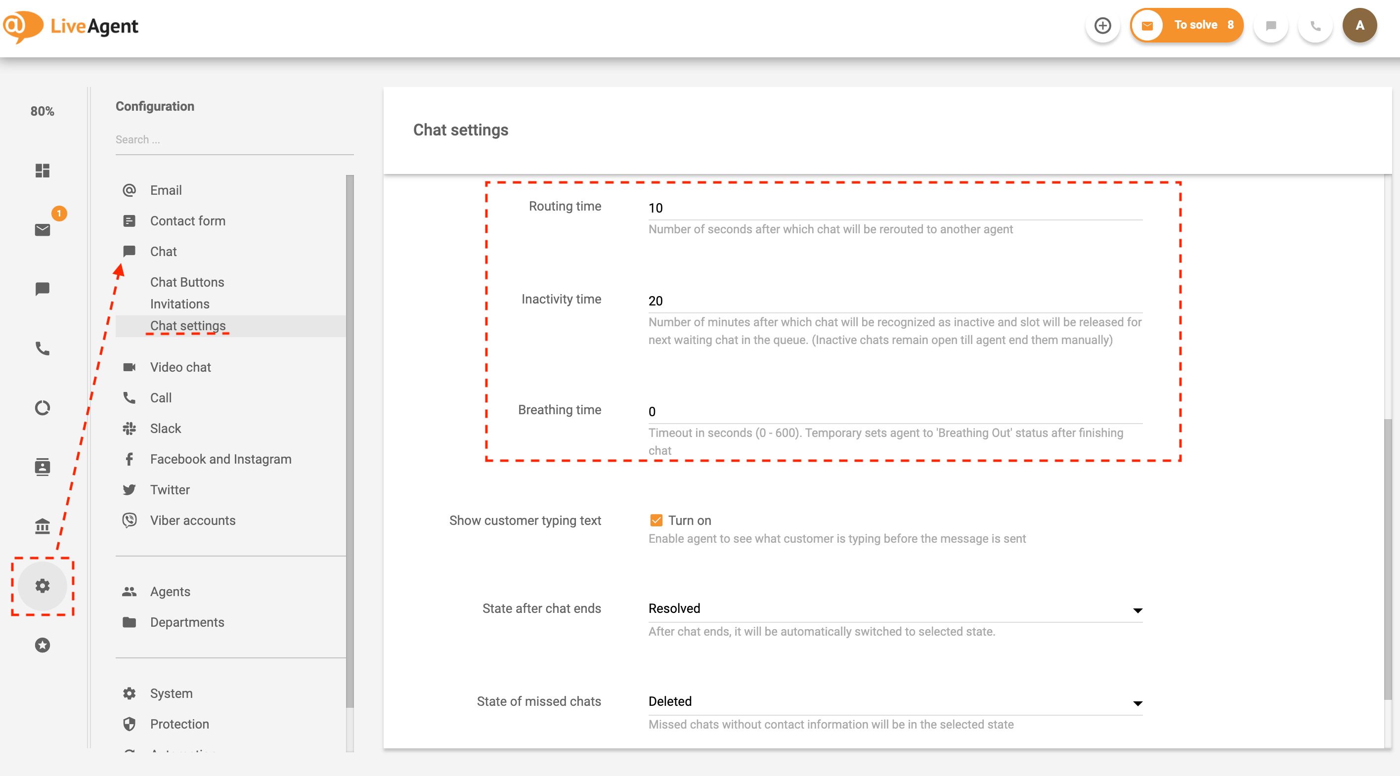 Ustawienia routingu czatów w LiveAgent