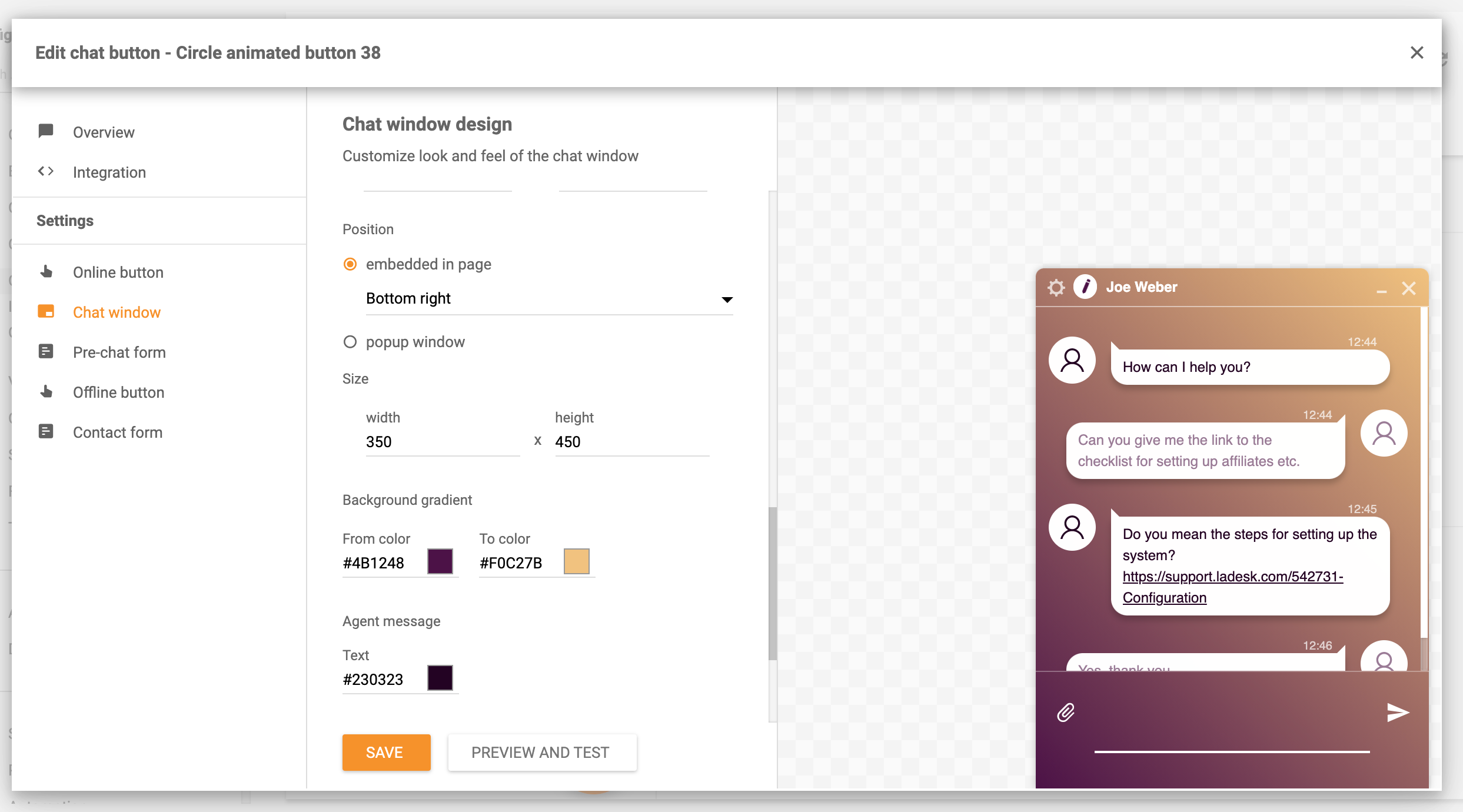 Chat window docking feature