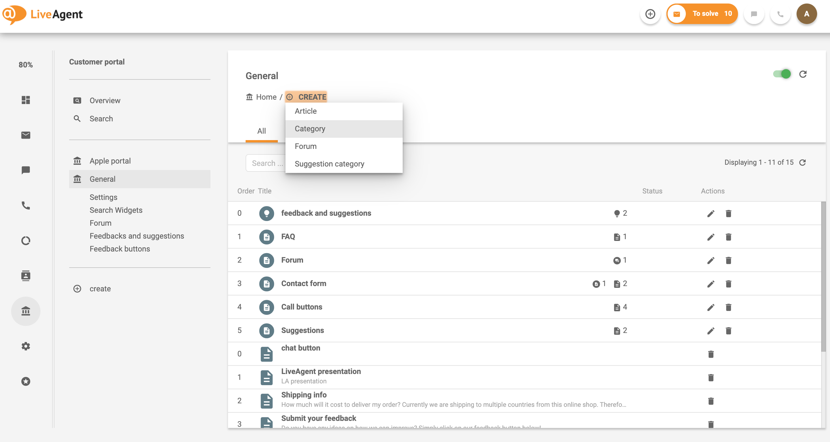 Utwórz kategorię dla wewnętrznej bazy wiedzy