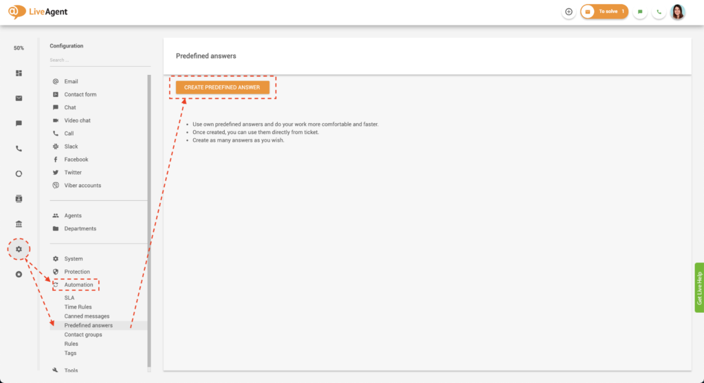 Tworzenie predefiniowanych odpowiedzi w LiveAgent
