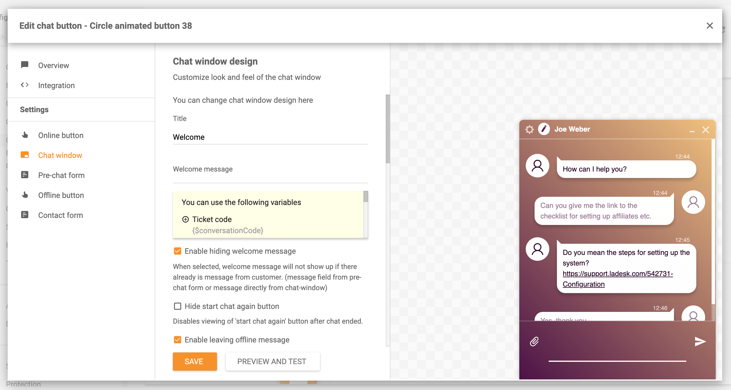Zaprojektuj czat w czasie rzeczywistym w LiveAgent