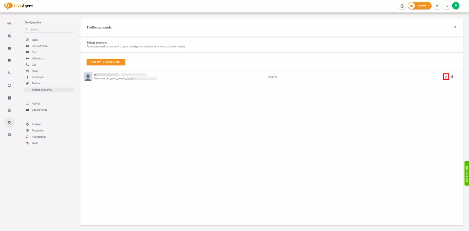 Edytuj ustawienia konta Twitter