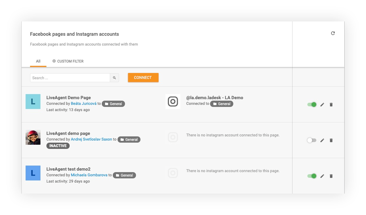 Facebook i Instagram połączone w LiveAgent