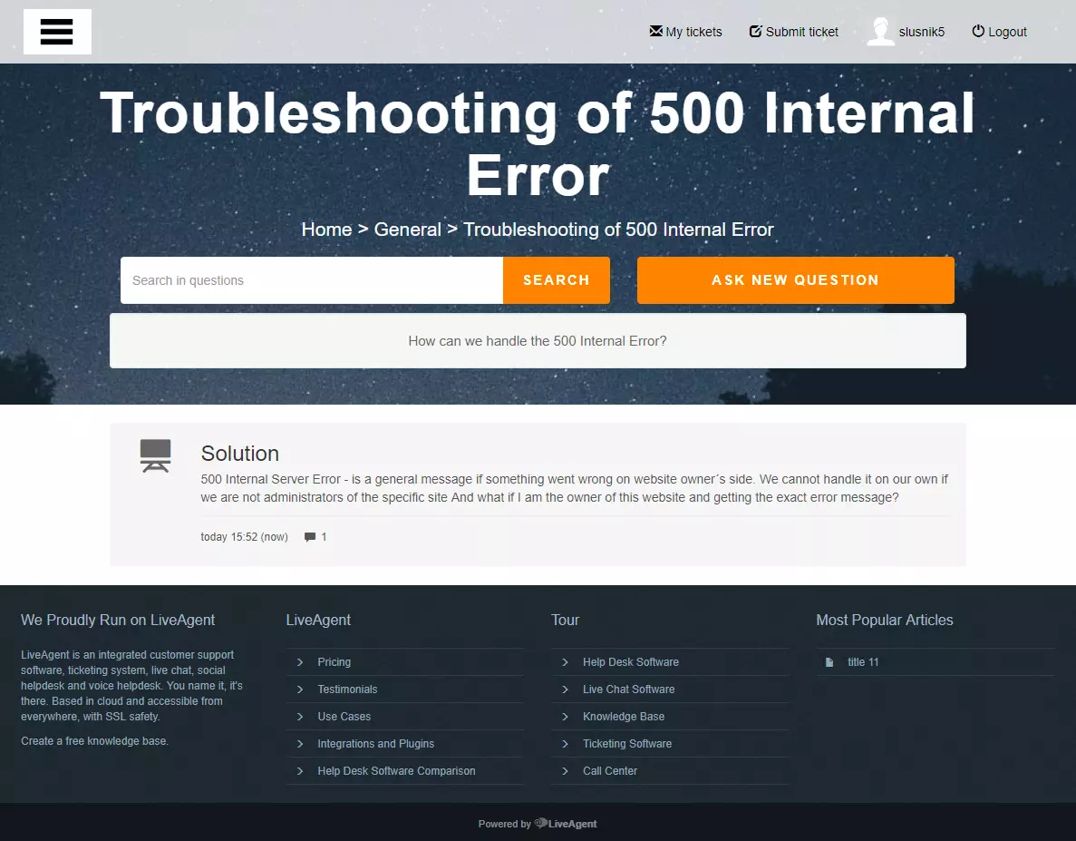 Forum w portalu klienta