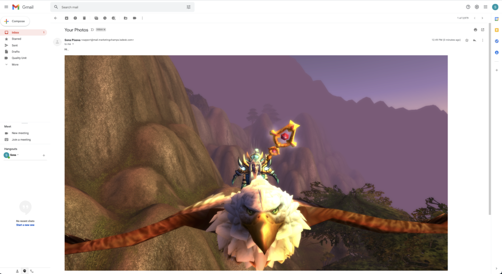 Przykład wklejonego obrazu wbudowanego w wiadomości e-mail