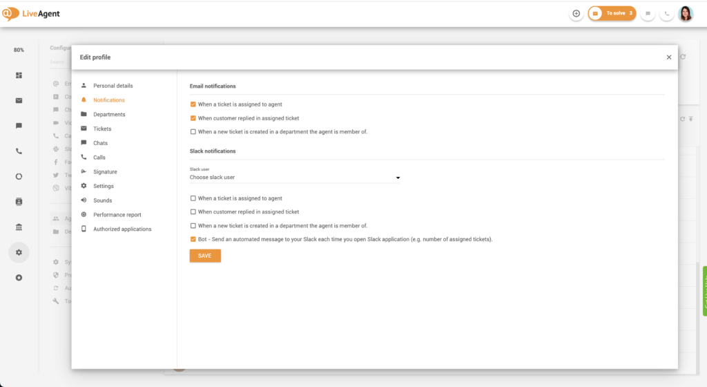 Setting up responsibility notifications