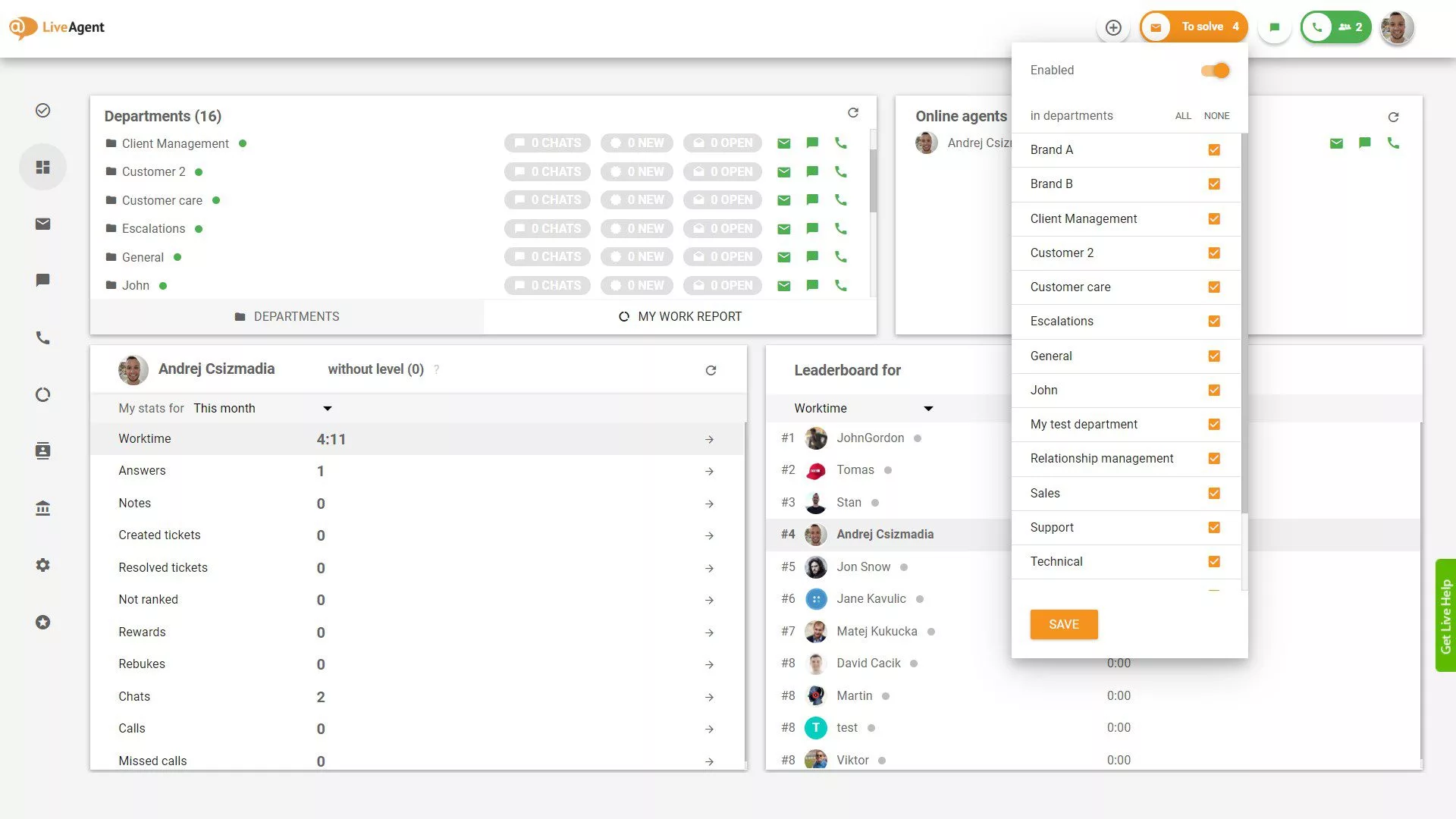 Wybór działu zgłoszeń Do rozwiązania