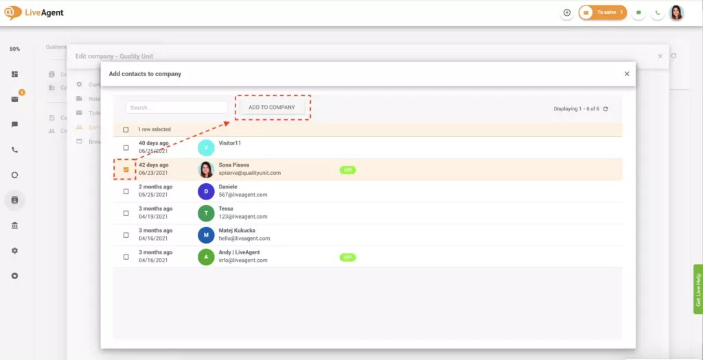 Dodaj kontakty do firm