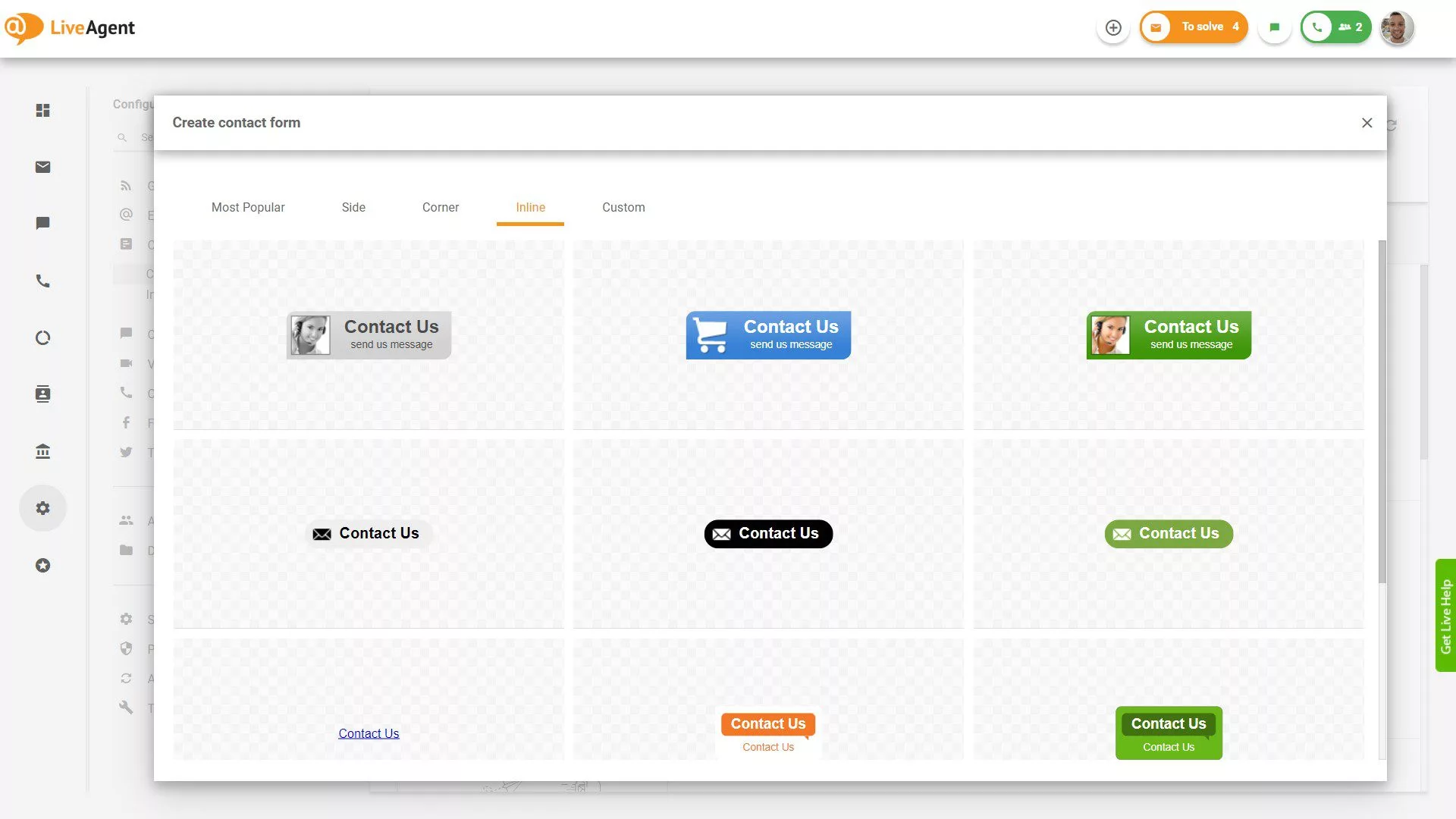 Wbudowane przyciski formularza kontaktowego