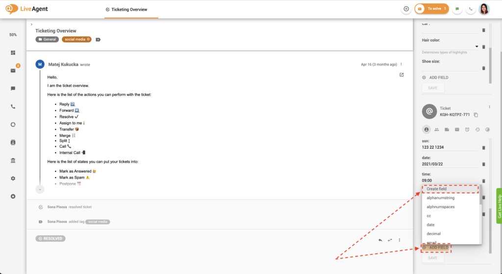 Dodawanie nowego pola biletów w widoku biletów