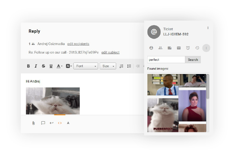 GIFy w ticketach LiveAgent