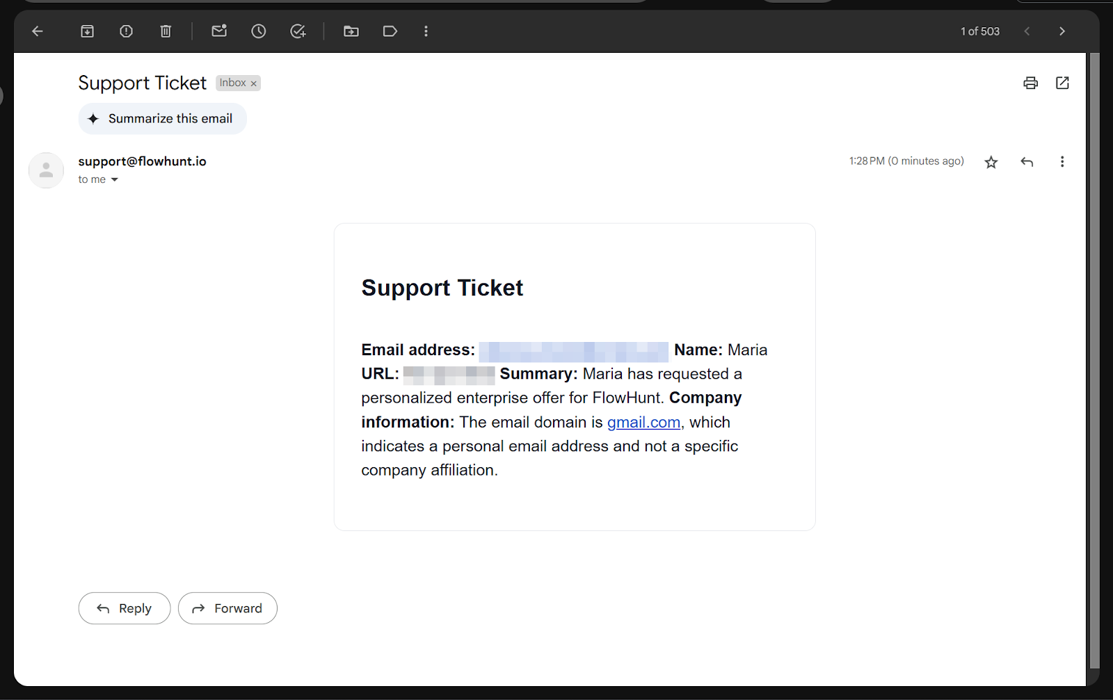 Powiadomienie o leadzie z chatbota FlowHunt