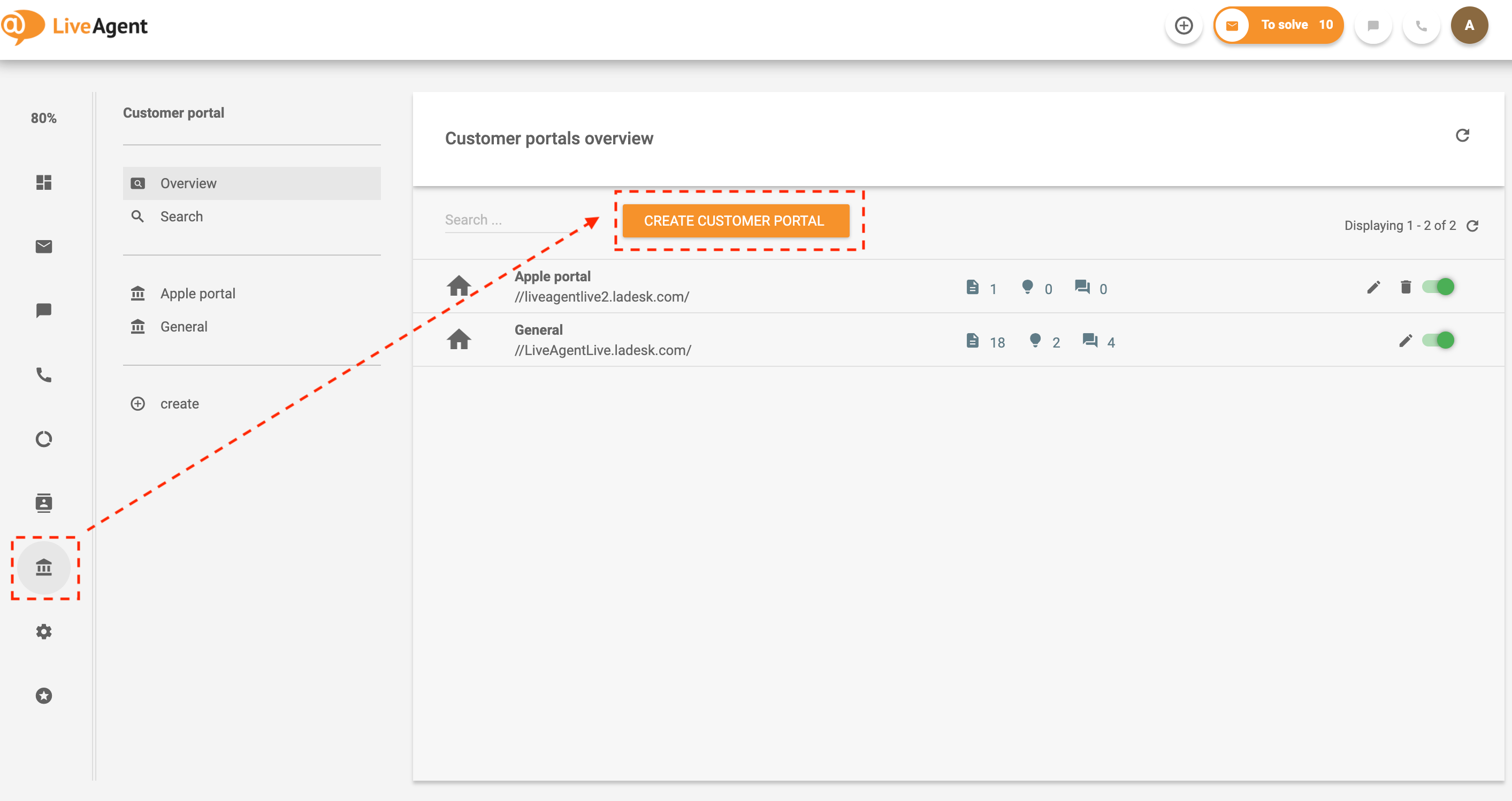 Przejdź do bazy wiedzy w LiveAgent
