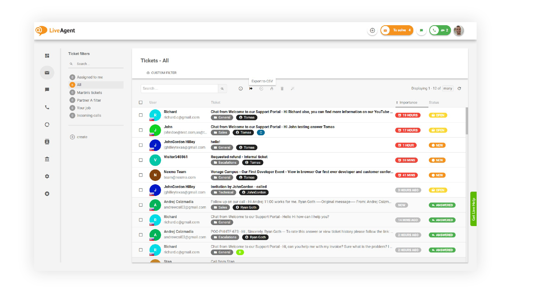 Uniwersalna skrzynka odbiorcza LiveAgent