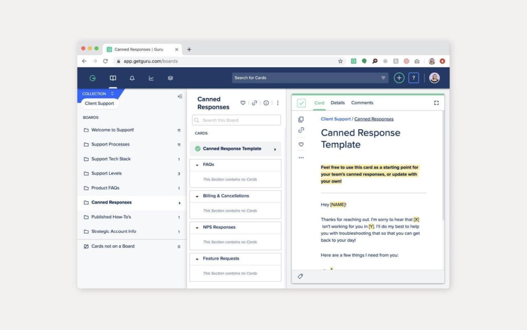 Praktyczny przykład bazy wiedzy oprogramowania Guru