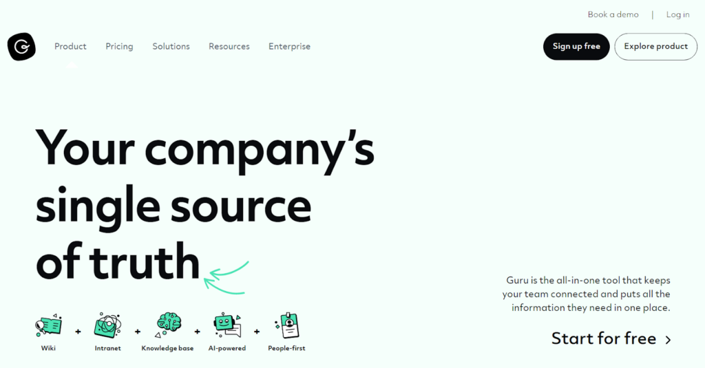 Przyciągająca wzrok baza wiedzy Guru