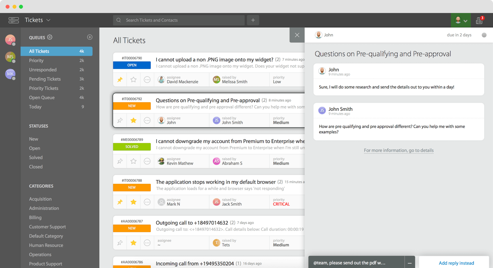 Interfejs użytkownika HappyFox