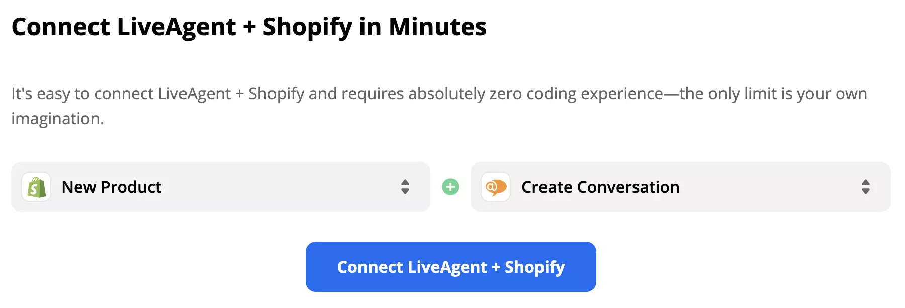 Wybrany wyzwalacz Nowy produkt i akcja Utwórz rozmowę