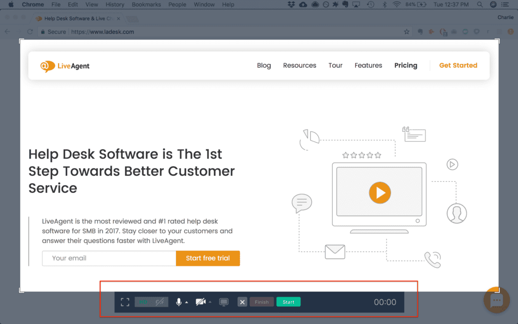 Funkcja nagrywania ekranu CloudApp