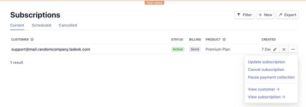 Gdzie anulować subskrypcję w Stripe