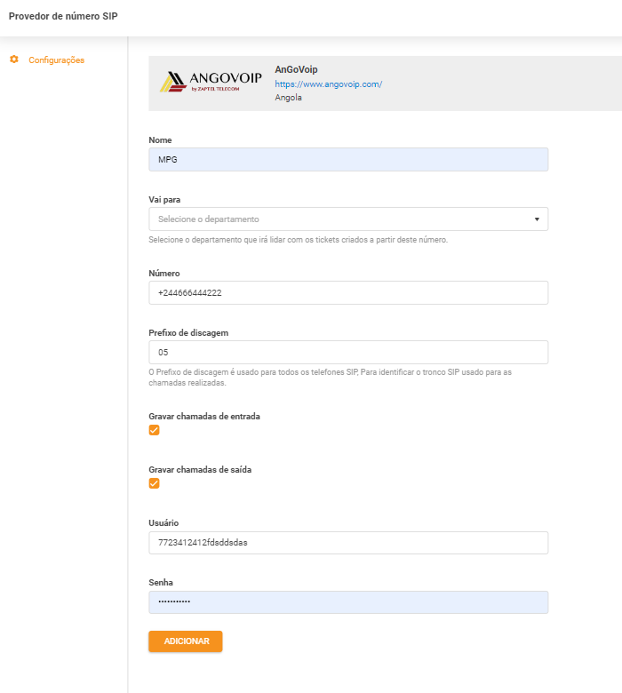 Dane uwierzytelniające AnGoVoIP