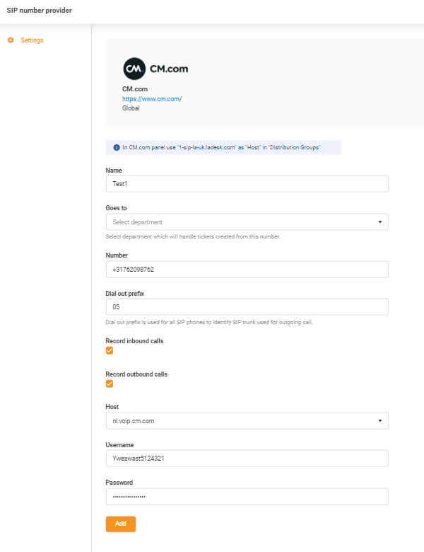 Poświadczenia CM.com