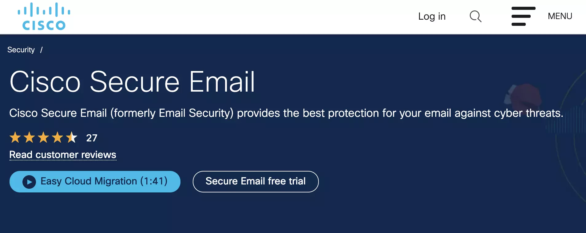 Strona internetowa Cisco Secure Email
