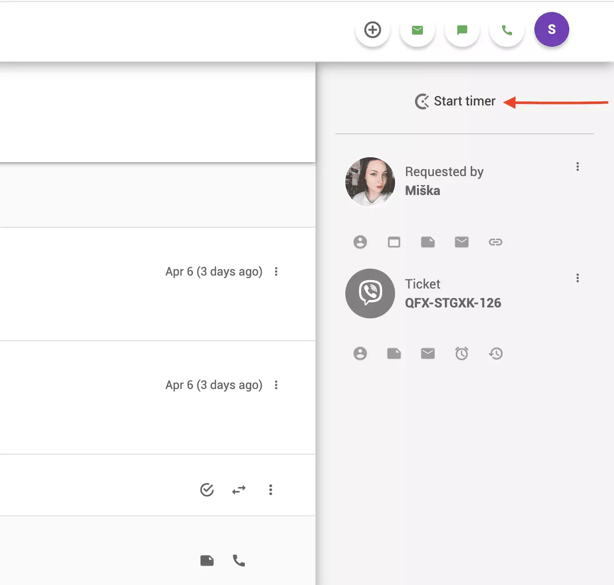 Timer Clockify w bilecie LiveAgent