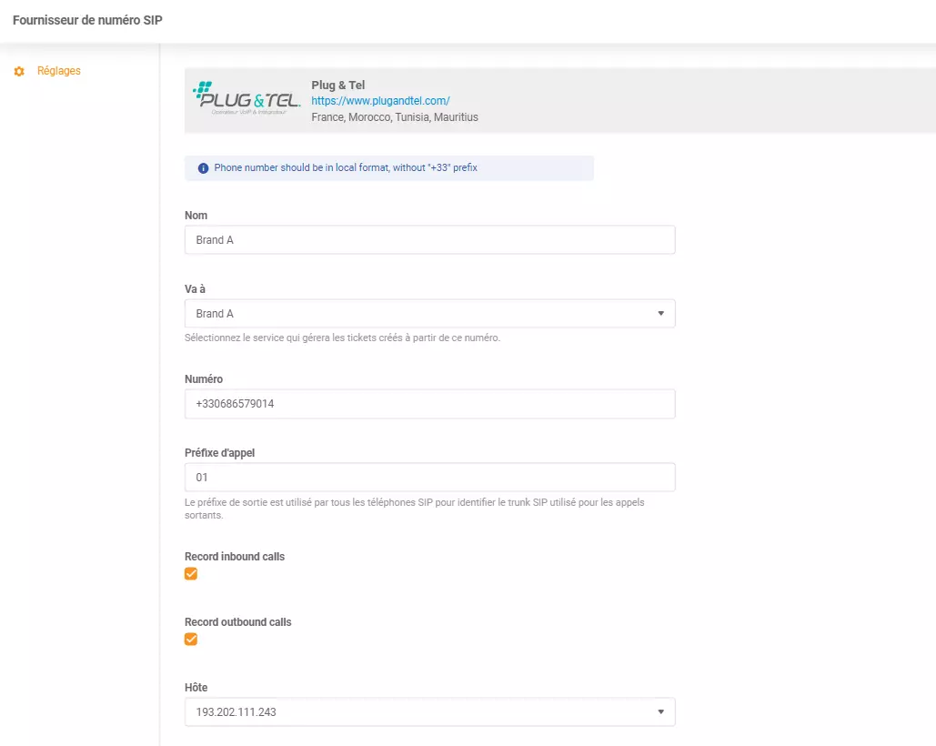 Dane uwierzytelniające Plug & Tel