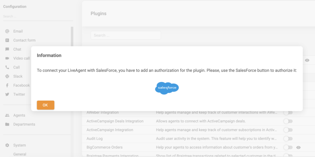 Logowanie integracji Salesforce