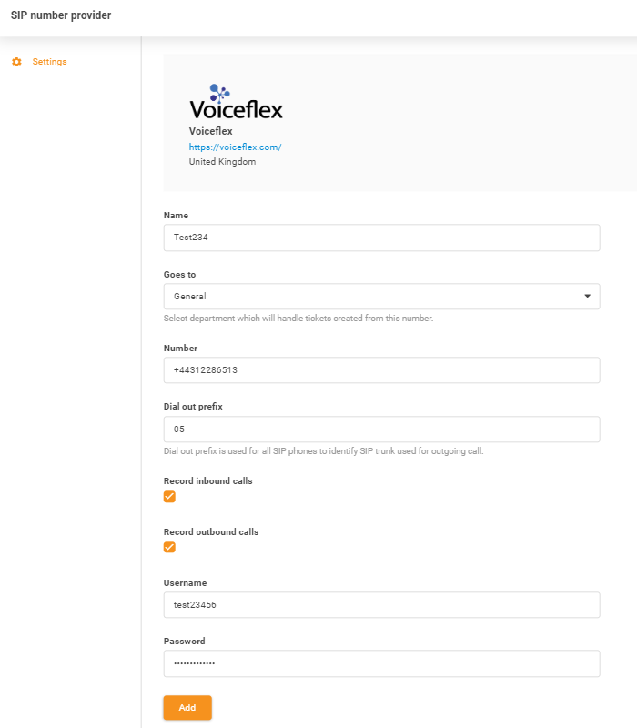 Wprowadzanie danych uwierzytelniających Voiceflex