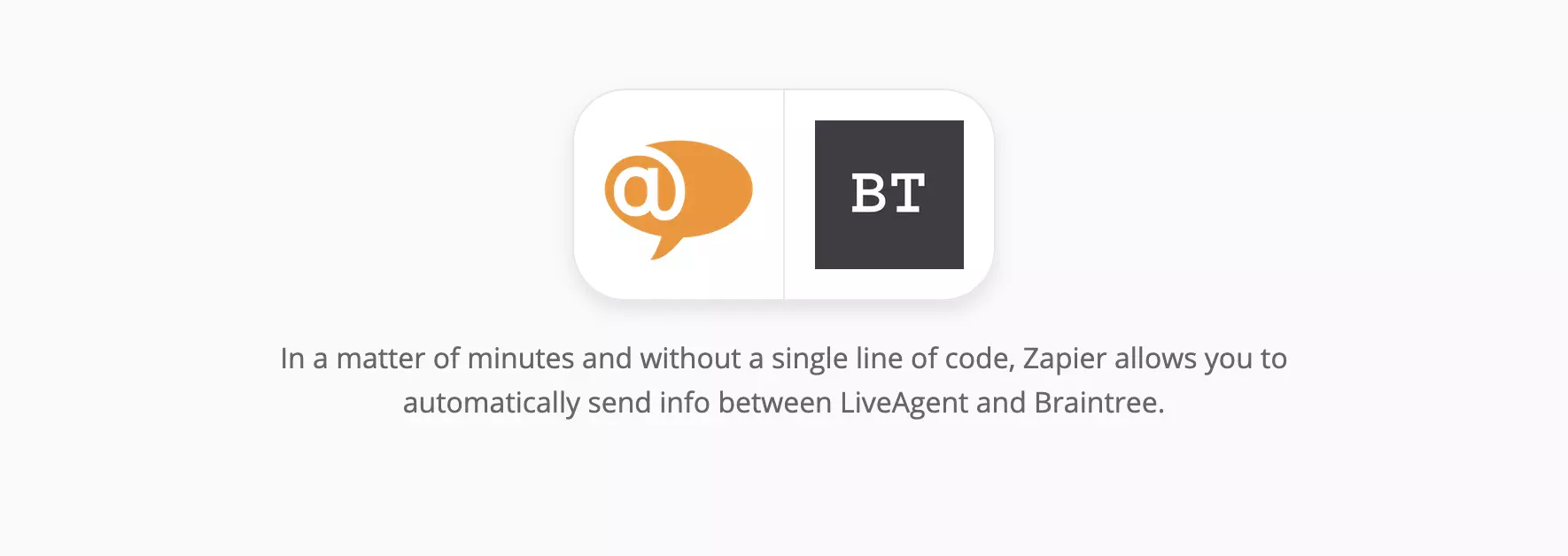 Strona integracji LiveAgent i Braintree na Zapier