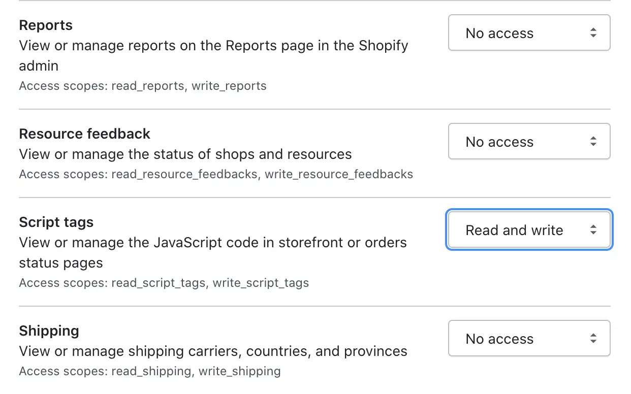 Zmień uprawnienia ręcznie, aby umożliwić LiveAgent dostęp do danych Shopify